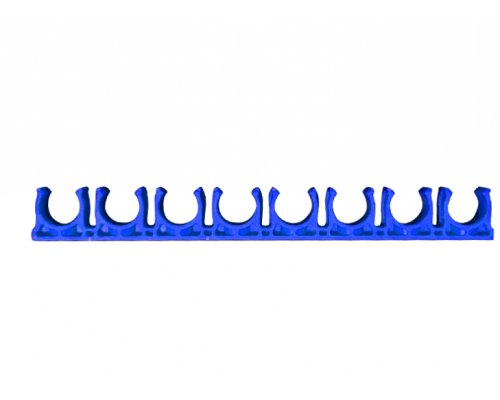 Гребенка из скоб для сантехнических труб для монтажных пистолетов (20 мм, синий, 10 мест, 10 шт/уп)