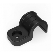Крепеж-скоба пластиковая односторонняя для прямого монтажа черная в п/э д20 (50шт/600шт уп/кор) Промрукав